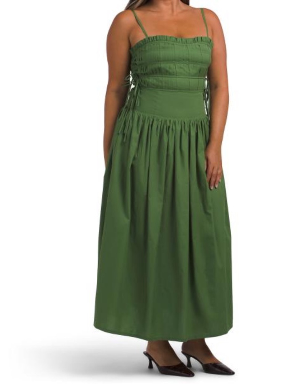 Moon River Blue Spaghetti-Strap Maxi Dress